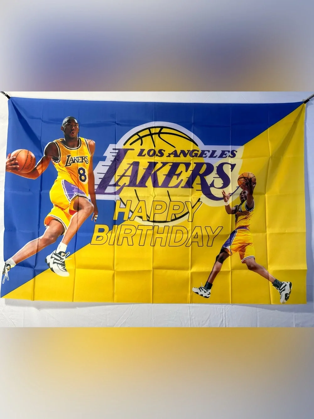 Kobe Bryant Los Angeles Lakers Happy Birthday Backdrop Banner 5x3Ft.